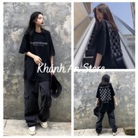 Áo thun Chess Đen Nữ [Freeship] Áo phông cá tính ngắn tay lỡ form rộng, oversize, in hình bàn cờ vua vintage 🌺