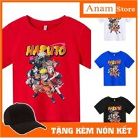 Áo thun cho bé NARUTO 1, 4 màu, có size người lớn,  áo thun trẻ em Anam Store