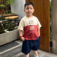Áo thun cho bé trai 2- 8 tuổi phong cách Hàn Quốc phối màu.