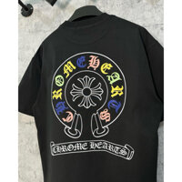 Áo Thun CHROME HEARTS Nam Nữ Vải Cotton Khô Mịn Form Rộng Hình In Nổi Cực Chất, Áo Phông Unisex