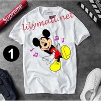 Áo thun Chuột Mickey Minnie Mouse - Hoạt hình - Unisex - Tay lỡ - Nam nữ - Lilymall.net Log 54 - 030