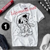 Áo thun Chuột Mickey Minnie Mouse - Hoạt hình - Unisex - Tay lỡ - Nam nữ - Lilymall.net Log 54 - 060