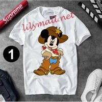 Áo thun Chuột Mickey Minnie Mouse - Hoạt hình - Unisex - Tay lỡ - Nam nữ - Lilymall.net Log 54 - 027