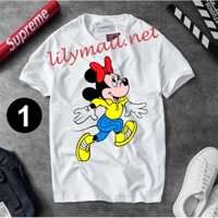 Áo thun Chuột Mickey Minnie Mouse - Hoạt hình - Unisex - Tay lỡ - Nam nữ - Lilymall.net Log 54 - 003