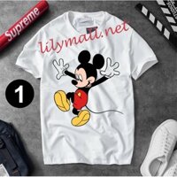 Áo thun Chuột Mickey Minnie Mouse - Hoạt hình - Unisex - Tay lỡ - Nam nữ - Lilymall.net Log 54 - 020