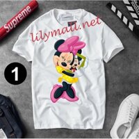 Áo thun Chuột Mickey Minnie Mouse - Hoạt hình - Unisex - Tay lỡ - Nam nữ - Lilymall.net Log 54 - 079
