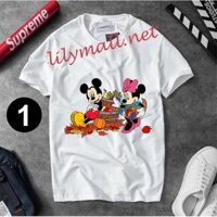 Áo thun Chuột Mickey Minnie Mouse - Hoạt hình - Unisex - Tay lỡ - Nam nữ - Lilymall.net Log 54 - 055
