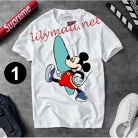 Áo thun Chuột Mickey Minnie Mouse - Hoạt hình - Unisex - Tay lỡ - Nam nữ - Lilymall.net Log 54 - 044