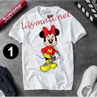 Áo thun Chuột Mickey Minnie Mouse - Hoạt hình - Unisex - Tay lỡ - Nam nữ - Lilymall.net Log 54 - 089
