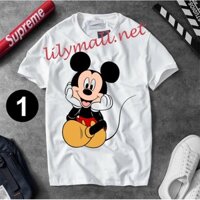 Áo thun Chuột Mickey Minnie Mouse - Hoạt hình - Unisex - Tay lỡ - Nam nữ - Lilymall.net Log 54 - 011