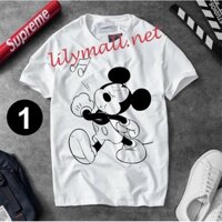 Áo thun Chuột Mickey Minnie Mouse - Hoạt hình - Unisex - Tay lỡ - Nam nữ - Lilymall.net Log 54 - 029