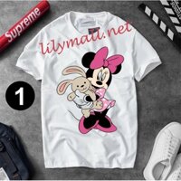 Áo thun Chuột Mickey Minnie Mouse - Hoạt hình - Unisex - Tay lỡ - Nam nữ - Lilymall.net Log 54 - 066