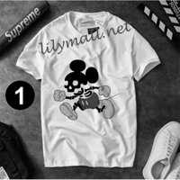 Áo thun Chuột Mickey Minnie Mouse - Hoạt hình - Unisex - Tay lỡ - Nam nữ - Lilymall.net Log 54 - 023