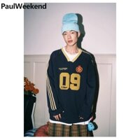 Áo thun cổ chữ V thời trang PaulWeekend thiết kế độc đáo cho mùa xuân