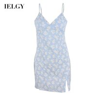 Áo thun cổ chữ V thời trang IELGY xẻ tà váy hoa cúc nhỏ ngọt ngào dành cho nữ