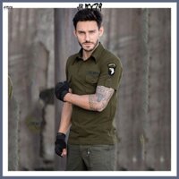 Áo Thun Có Cổ Nam US ARMY, Áo Thun Nam Polo Ngắn Tay Co Giãn Dáng Ôm Vải Cotton Mạnh Mẽ Phong Cách Thể Thao