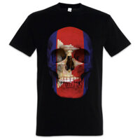 Áo thun cổ điển Campuchia Skull Flag - Cờ đầu lâu Campuchia
