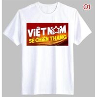 Áo Thun Cờ Đỏ Sao Vàng In Hình Việt Nam Chiến Thắng Áo Bóng Đá THOITRANG24H - Mẫu 1,M