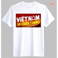 Áo Thun Cờ Đỏ Sao Vàng In Hình Việt Nam Chiến Thắng Áo Bóng Đá THOITRANG24H - Mẫu 1,XS