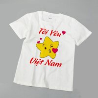 Áo Thun Cờ Đỏ Sao Vàng Tôi Yêu Việt Nam Thời Trang 24h Cho Nam Và Nữ - Size 1 Đến 5