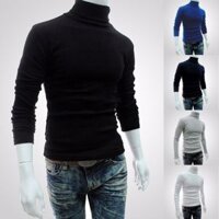 Áo thun cổ lọ nam hot hit (tay dài)-thun dày đẹp