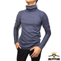 Áo thun cổ lọ nam tay dài giữ nhiệt KING  - Xanh lam,2XL 80 - 90kg1m70