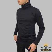 Áo thun cổ lọ nam tay dài giữ nhiệt KING  - Đen,2XL 80 - 90kg1m70