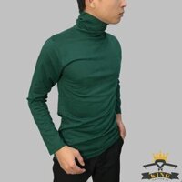 Áo thun cổ lọ nam tay dài giữ nhiệt KING  - Xanh Rêu,3XL 90 - 100kg1m70