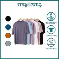 Áo thun cổ lọ nữ chất cotton cao cấp co giãn T17 - Tím,XL -  59kg - 65kg