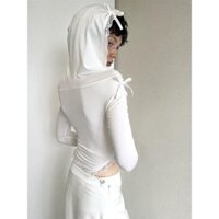 Áo thun có mũ trùm đầu nơ nữ hai cánh Pure Desire Style One-Piece