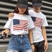 Áo thun cờ mỹ, form rộng, vải dày mịn đẹp nam nữ mặc đều đc - MONKEY