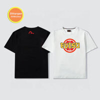 Áo thun có sẵn EVISU in cho nam xu hướng cổ điển Áo nam tay ngắn in Cotton nguyên chấtXS-3XL