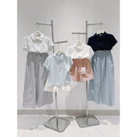 Áo thun cổ sen đính nơ