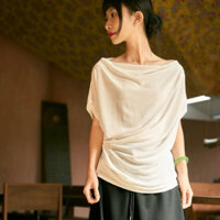 Áo thun cổ thuyền form rộng tay cánh dơi