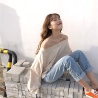 Áo thun cổ thuyền hở vai gợi cảm, chất thun dày dặn đứng form, phong cách gợi cảm Hàn Quốc