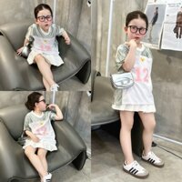 Áo thun cổ tim  tay lỡ 12 cho bé,áo thun chất tráng bạc siêu mát cho bé trai bé gai unisex MOUSE(258)