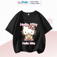 áo thun cổ tròn bé gái in hình Hello Kitty - Hàng chính hãng MEBOSA KIDS size 10-32kg MEBOSA146
