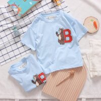 Áo thun cổ tròn cho bé trai Size từ 14kg đến 55kg chất vải cotton mềm mịn, thoáng mát in hình 2 mặt trước sau cá tính