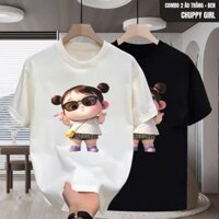 Áo thun Cổ tròn CHUPPY GIRL form nam nữ, chất liệu cao cấp, trẻ trung, năng động Áo phông Tay ngắn