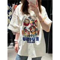 Áo thun cổ tròn EVISU 'Y tay ngắn mùa hè mới in chữ thường ngày Thương hiệu hợp thời trang dành cho nam và nữ