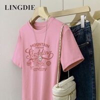 Áo thun cổ tròn họa tiết xe trượt tuyết Mountain Station