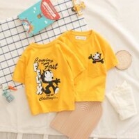 Áo thun cổ tròn in hình 2 mặt cho bé trai Size từ 14kg đến 55kg chất vải cotton mềm mịn, thoáng mát có 5 màu cá tính