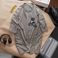 ÁO THUN CỔ TRÒN IN HÌNH NHỎ BÊN NGỰC BIG SIZE NAM TỚI 130KG - XAM,8XL