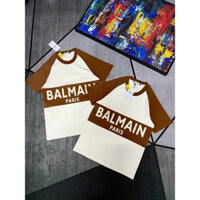 ÁO THUN CỔ TRÒN NAM CAO CẤP IN CHỮ BALMAIN PHỐI 2 MÀU