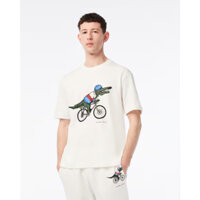 Áo thun cổ tròn New Lacoste x Netflix Sex Education White Relaxed Fit Tee