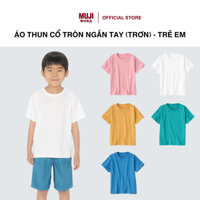 Áo Thun Cổ Tròn Ngắn Tay (Trơn) - Trẻ Em MUJI