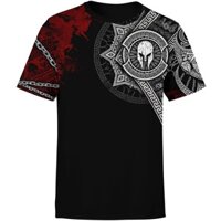 Áo thun cổ tròn thời trang nam nữ mùa hè, Áo thun nam cổ tròn thời trang Hy Lạp God of War Ares 3D in kỹ thuật số Áo thoáng khí, tay ngắn khô nhanh thông thường
