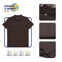 Áo thun cổ trụ polo màu nâu unisex nam nữ form suông, vải cá sấu poly 4 chiều, bền, không nhăn.
