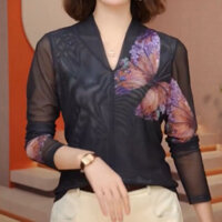 ÁO THUN CỔ V  DÀI TAY - CHẤT VON LƯỚI SIÊU MÁT