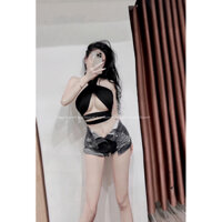 Áo Thun Cổ Yếm Dây Chéo Cột Dây